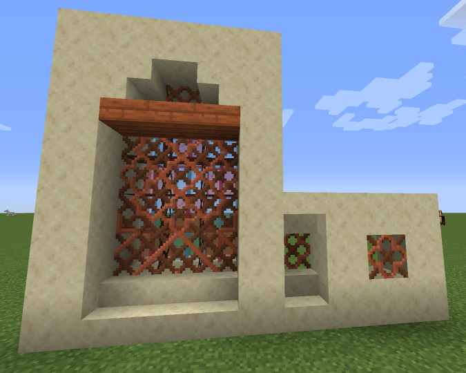 An example build using carved acacia