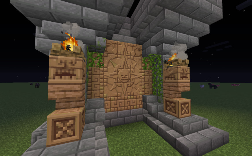 An example build using carved jungle
