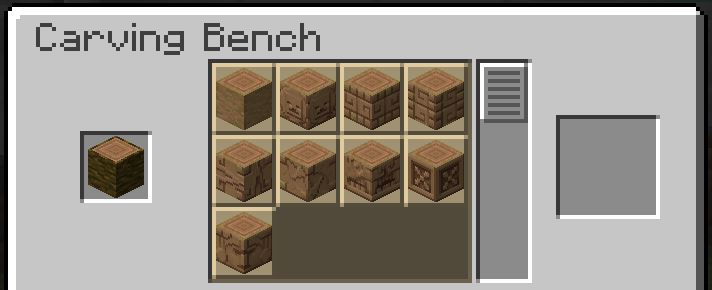 With the Carving Bench, you can craft carved wood as well as stripped wood very easily